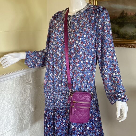 NWOT Sondra Roberts Squared Quilted Vegan Leather Cross Body Wallet Phone Bag - Picture 4 of 11